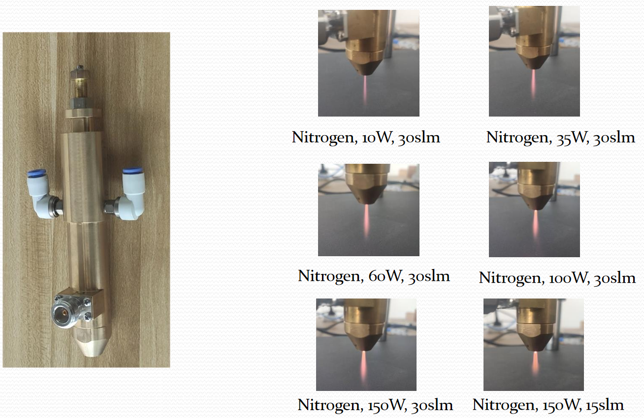 Atmospheric pressure nitrogen microwave low temperature plasma torch 